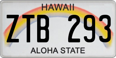 HI license plate ZTB293