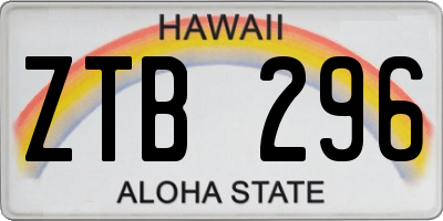 HI license plate ZTB296