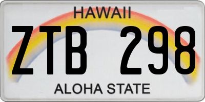 HI license plate ZTB298