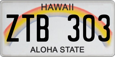 HI license plate ZTB303