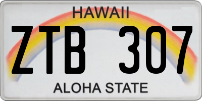 HI license plate ZTB307