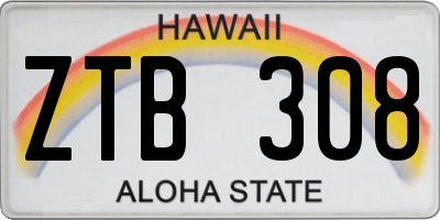 HI license plate ZTB308