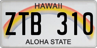 HI license plate ZTB310