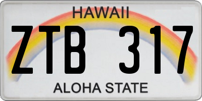 HI license plate ZTB317