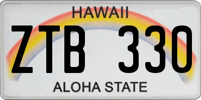 HI license plate ZTB330