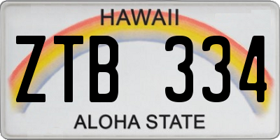 HI license plate ZTB334