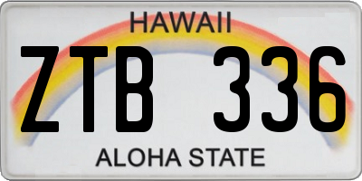 HI license plate ZTB336