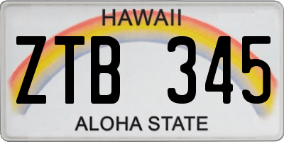 HI license plate ZTB345