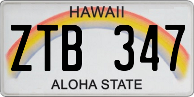 HI license plate ZTB347