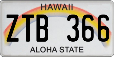 HI license plate ZTB366