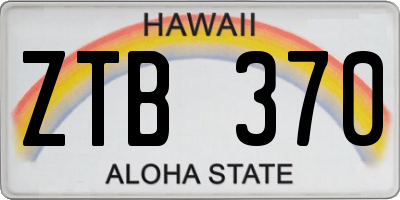HI license plate ZTB370