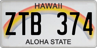 HI license plate ZTB374
