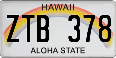 HI license plate ZTB378