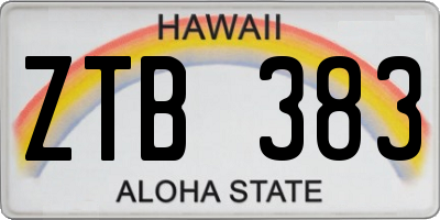 HI license plate ZTB383