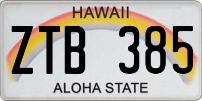 HI license plate ZTB385
