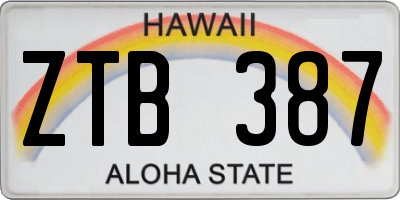 HI license plate ZTB387