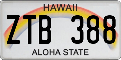 HI license plate ZTB388