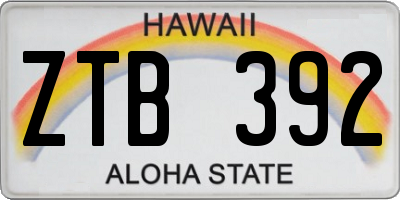 HI license plate ZTB392