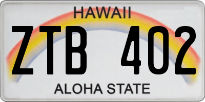 HI license plate ZTB402