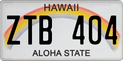 HI license plate ZTB404