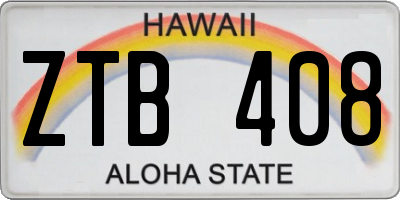 HI license plate ZTB408