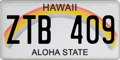 HI license plate ZTB409