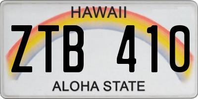 HI license plate ZTB410