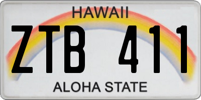 HI license plate ZTB411