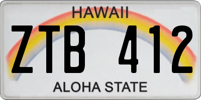 HI license plate ZTB412