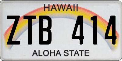 HI license plate ZTB414
