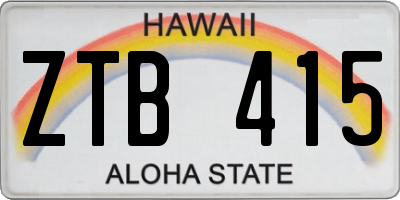 HI license plate ZTB415