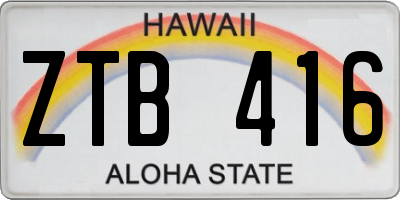 HI license plate ZTB416