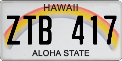 HI license plate ZTB417