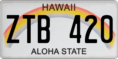 HI license plate ZTB420