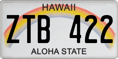 HI license plate ZTB422