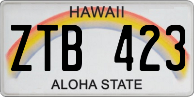 HI license plate ZTB423