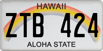 HI license plate ZTB424