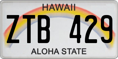 HI license plate ZTB429