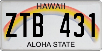 HI license plate ZTB431