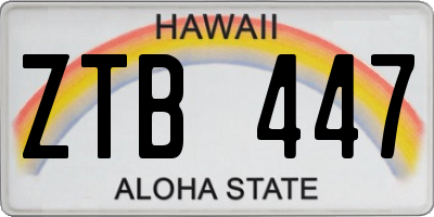 HI license plate ZTB447