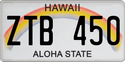HI license plate ZTB450
