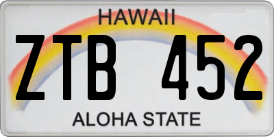 HI license plate ZTB452