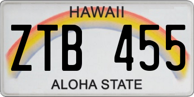HI license plate ZTB455