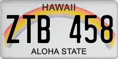 HI license plate ZTB458