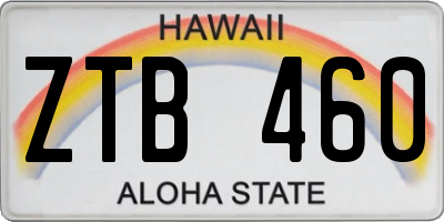 HI license plate ZTB460
