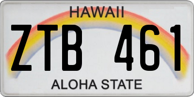 HI license plate ZTB461