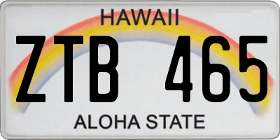 HI license plate ZTB465
