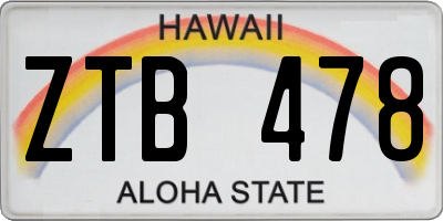 HI license plate ZTB478