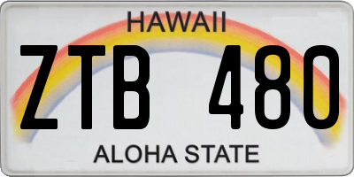 HI license plate ZTB480