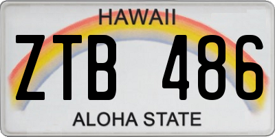 HI license plate ZTB486
